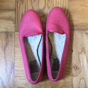 UGG leather flats with sheepskin footbed